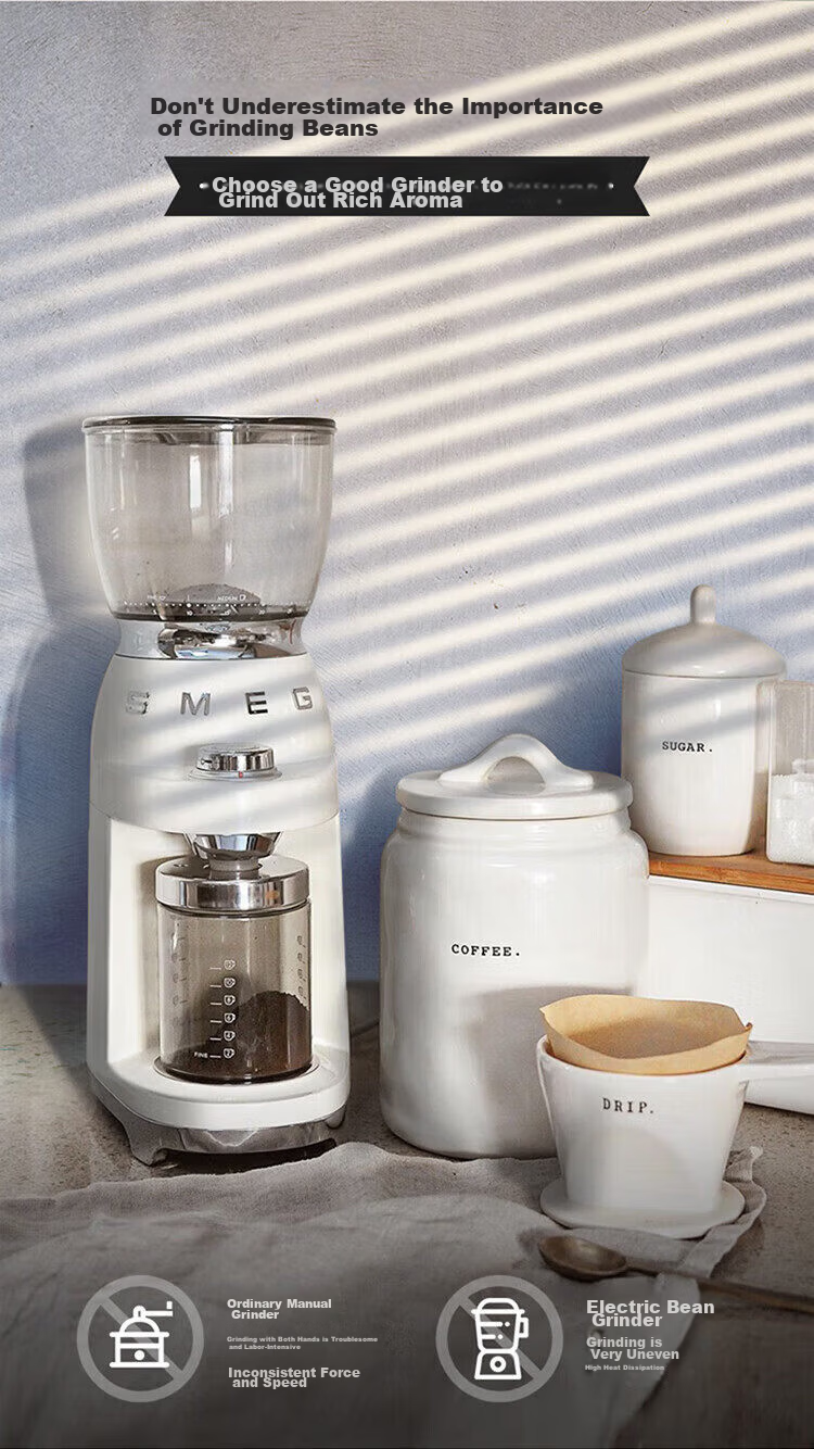 SMEG CGF11 Coffee Grinder 30-Level Adjustable Large Capacity Food-Grade Bean Hopper Gift for Men and Women Official JD Flagship Store Authentic 5