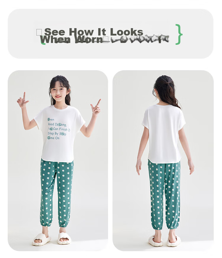 Hodohome [Same As in Mall], Children's Pajamas, Girls' Modal Cool-Feeling Short-Sleeve Loungewear, Air Conditioning Wear, 366, 130 23
