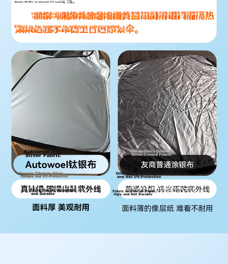 AUTOWOEL BYD Song PLUS Seagull Car Window Sunshade Sun Protection Heat Insulation Front Windshield Sunshade Cover 3