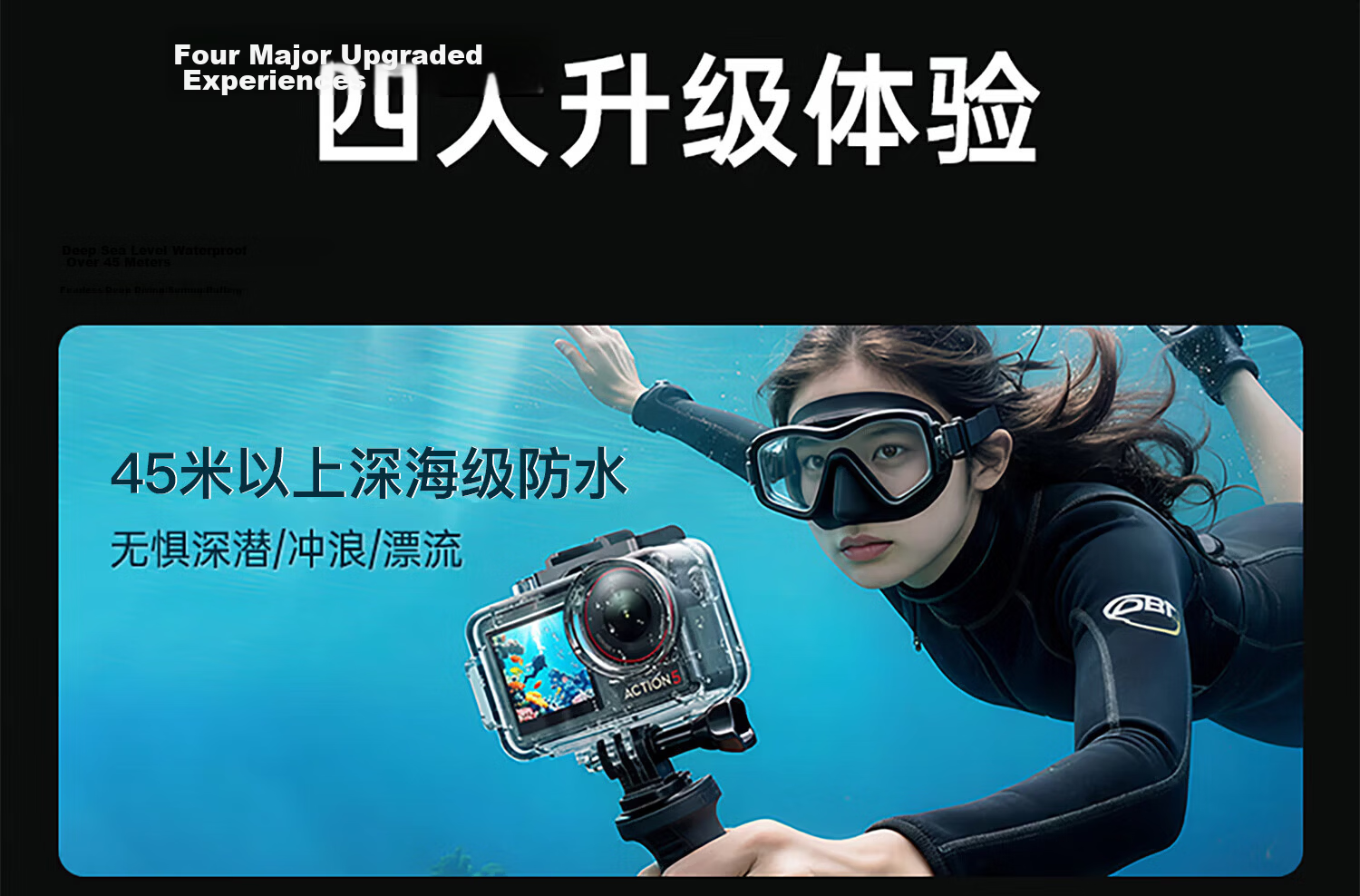 Shili Fan Waterproof Case for DJI Action 5 Pro Diving Case Action 4 Diving Accessories Kit High Transparency Protective Cover Sports Camera Accessories 7