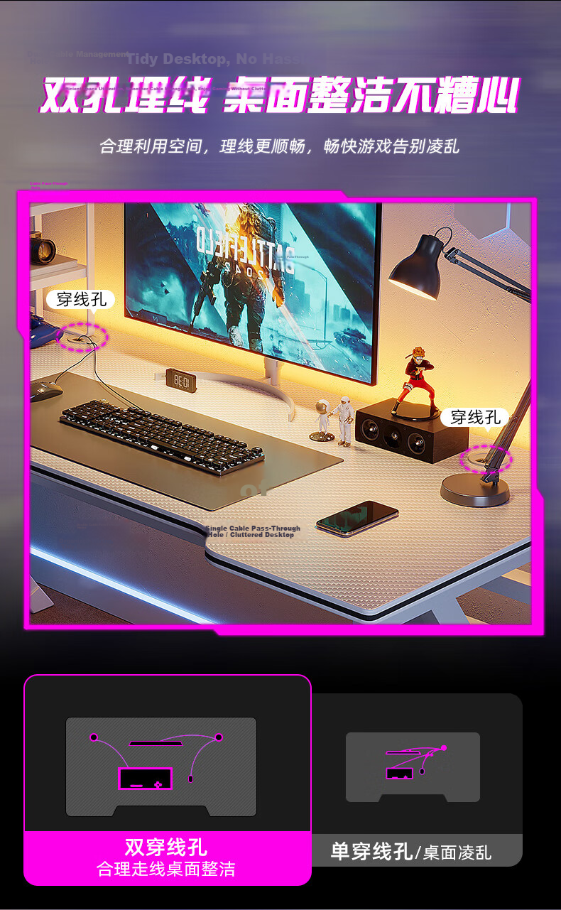 Shanshan Wooden Computer Desk Home Desktop Gaming Office Study Modern Simple Bedroom Table 3
