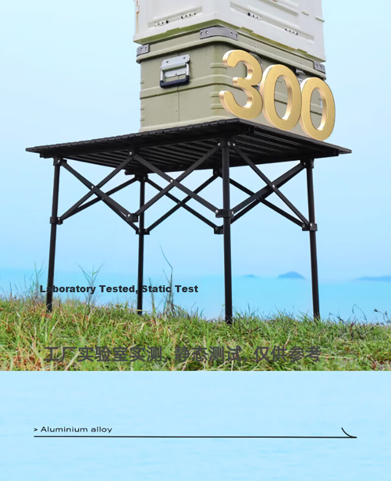 Gosoo Egg Roll Table Camping Table Outdoor Folding Table Market Picnic Table Portable Outdoor Balcony Leisure Table Black 10