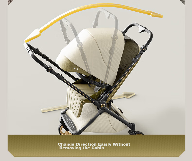 DearMom Baby Stroller Roman Holiday Reversible Foldable Lightweight High Landscape Shock Absorption Pushchair 39