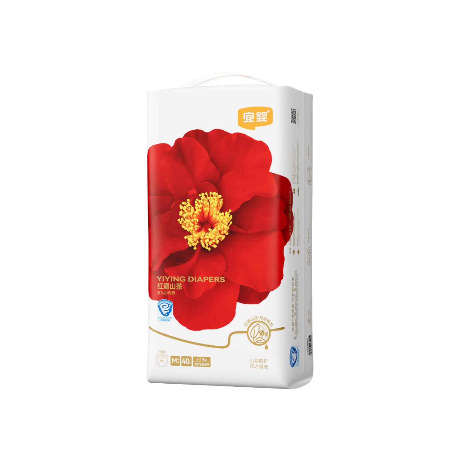 Yiying [Free Pull-Up Diapers] Camellia Baby Diapers M Size 40 Pieces [No Melamine Detected]