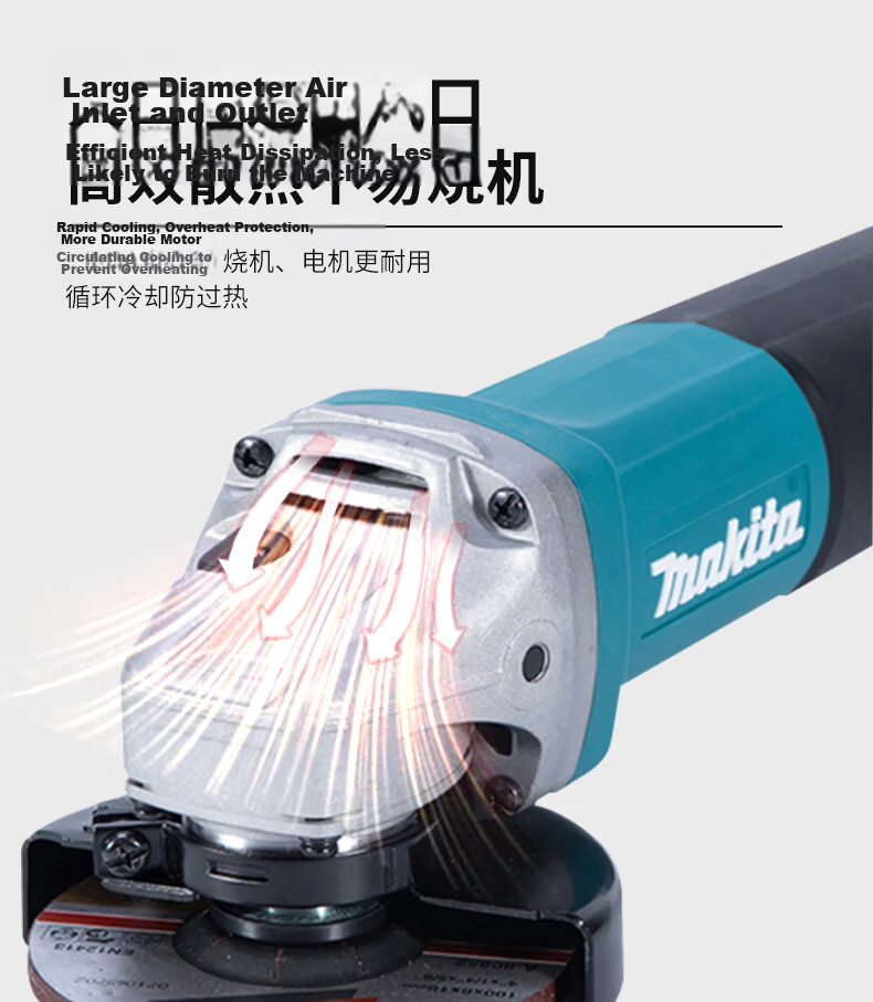 MAKITA 9556HNG Multi-Function Angle Grinder Polisher Cutting Machine Hand Grinder Reinforced Gearbox 12