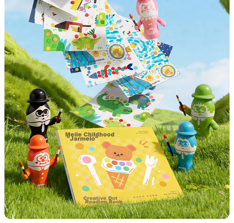 Melo Childhood Little Colorful Dot Pens Children's Early Education Baby Enlightenment Doodle Set Kindergarten Drawing Starter 6 Colors 10