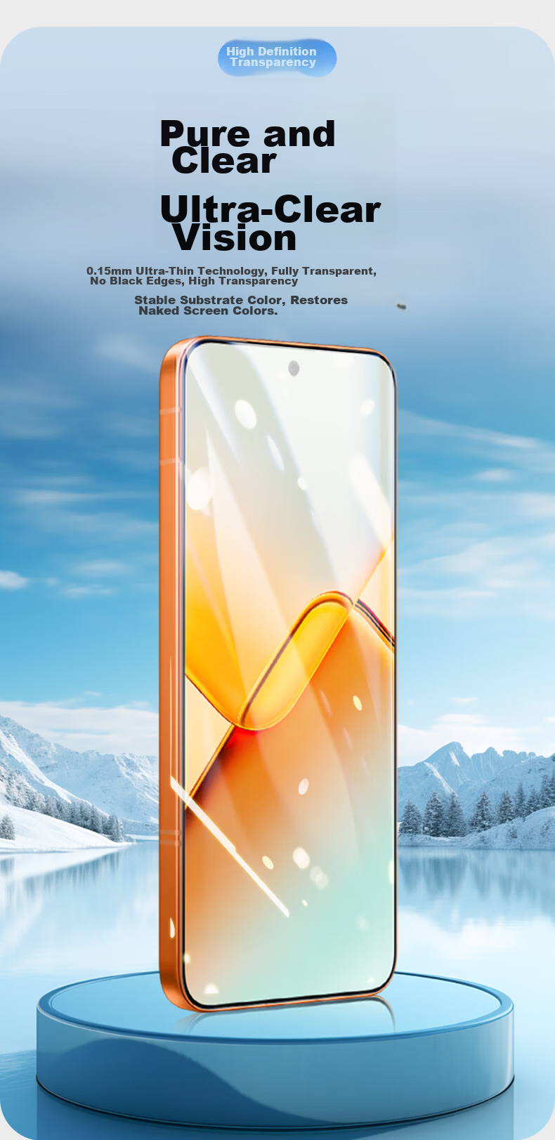Langling [2-Pack] Tempered Glass Screen Protector for Honor Play6T, Full Coverage, HD Anti-Fingerprint, Shockproof Ultra Clear Mobile Phone Protective Film 6