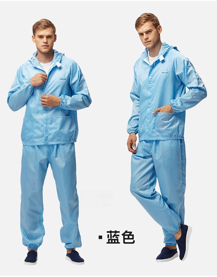 HANYANGCLEAN Anti-Static Hooded Dust-Free Suit Split-Type Dustproof Cleanroom Garment Electronic Workshop Workwear Paint Protection Suit Customizable Blue 3XL 10