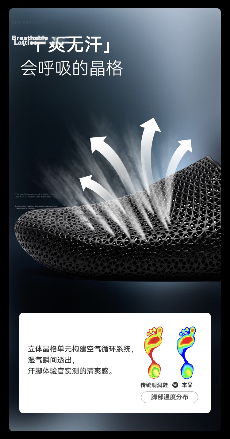 JD Jingzao 3D Printed Slippers Summer Non-Slip Breathable Soft Elastic Sports Sandals Quantum Dark Size 42 8