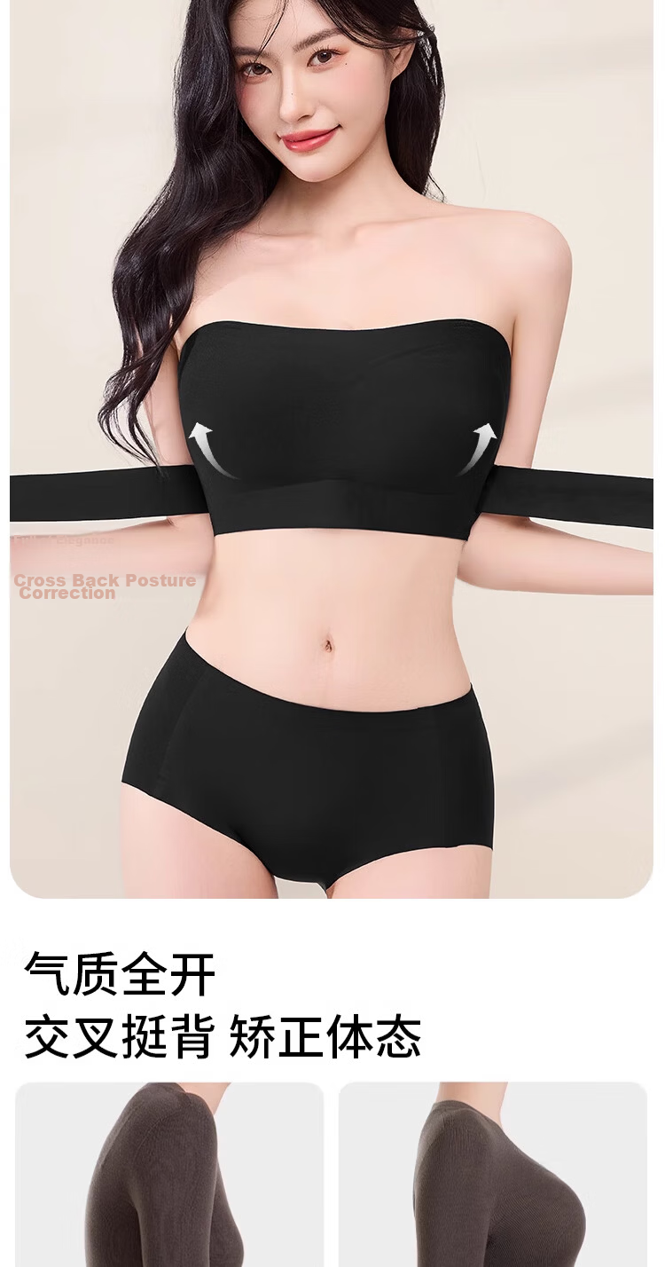 GUJIN Shaping Backless Strapless Anti-Slip Push-Up Bandeau Bra for Wedding Dress, Large Bust Minimizing, Anti-Sagging Bra 5