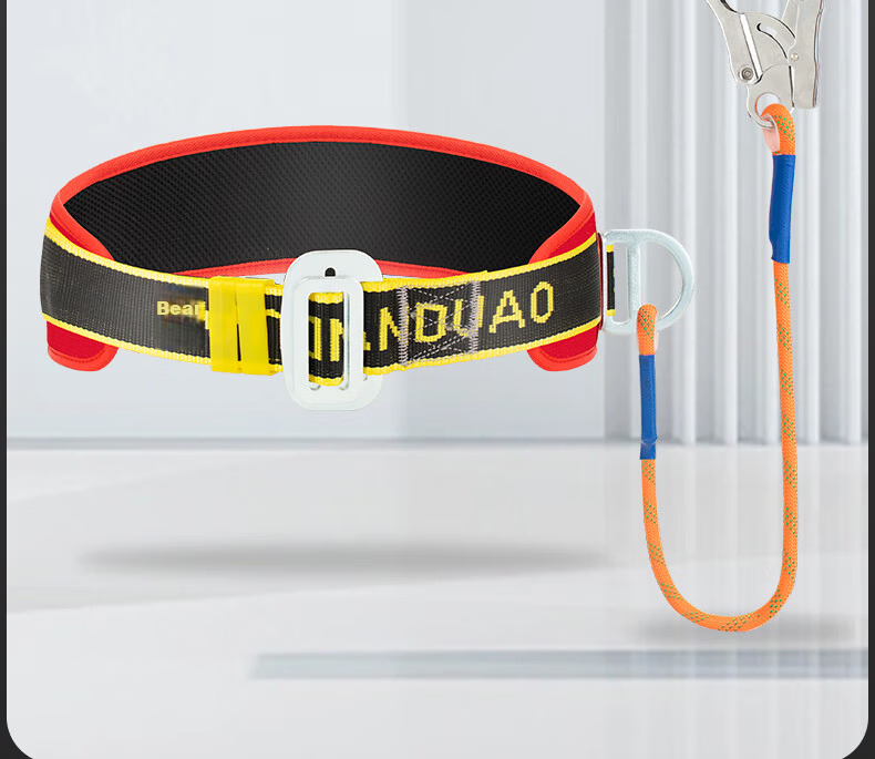 SHANDUAO Single Waist Safety Belt High-Altitude Work National Standard Insurance Belt AD9055 Red Single Small Hook 3m 2
