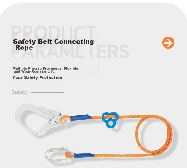 SHANDUAO Five-Point Full-Body Safety Harness for High-Altitude Work Air Conditioning Installation National Standard Safety Rope AD9091 Single Large Hook with 1.8m Shock Absorber Pack 12