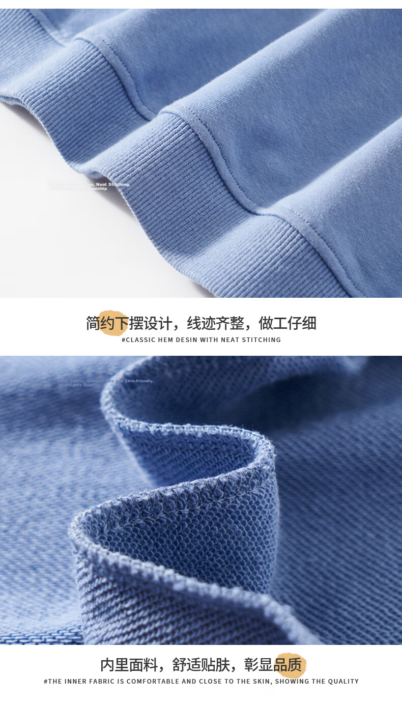 Langsha Boys Sports Suit Spring and Autumn New Children's Breathable Sweatshirt Autumn Wear Boys Durable Pants Haze Blue 150 15