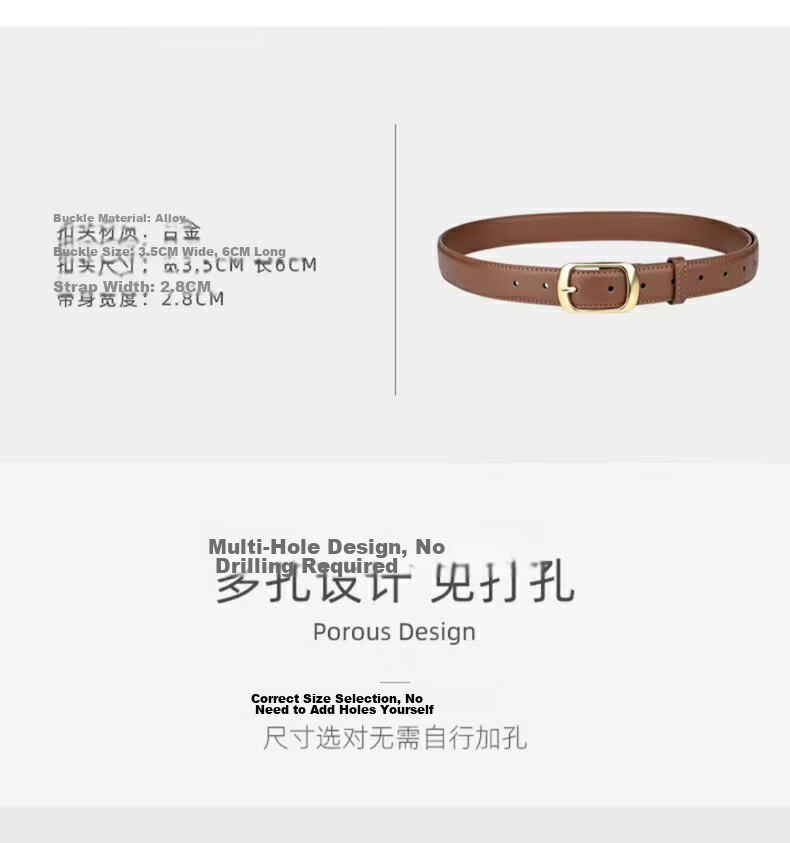 JEANSWEST Women's Leather Belt New Fashion Simple Pin Buckle Denim Pants Decorative Versatile Waistband for Skirts 6