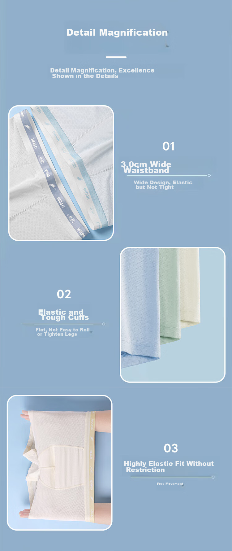 Hongdou Teen Boys Development Period Summer Boxer Briefs 10A Antibacterial Ice Silk Breathable Cool Underwear for Older Children 16