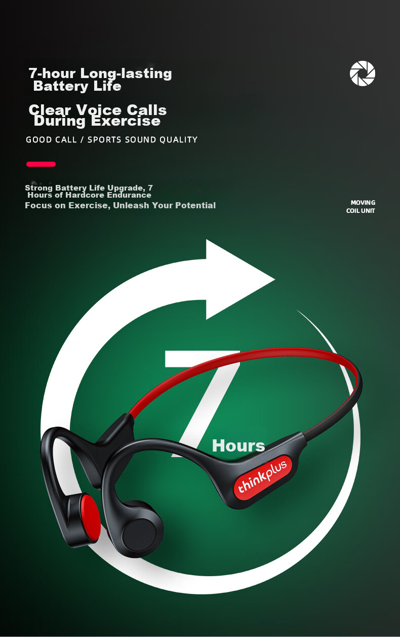 Lenovo X15 PLUS Black New Upgrade Bluetooth Sports Earphones Over-Ear Long Battery Life Lossless Sound 14.2mm Large Driver Noise Cancelling 8