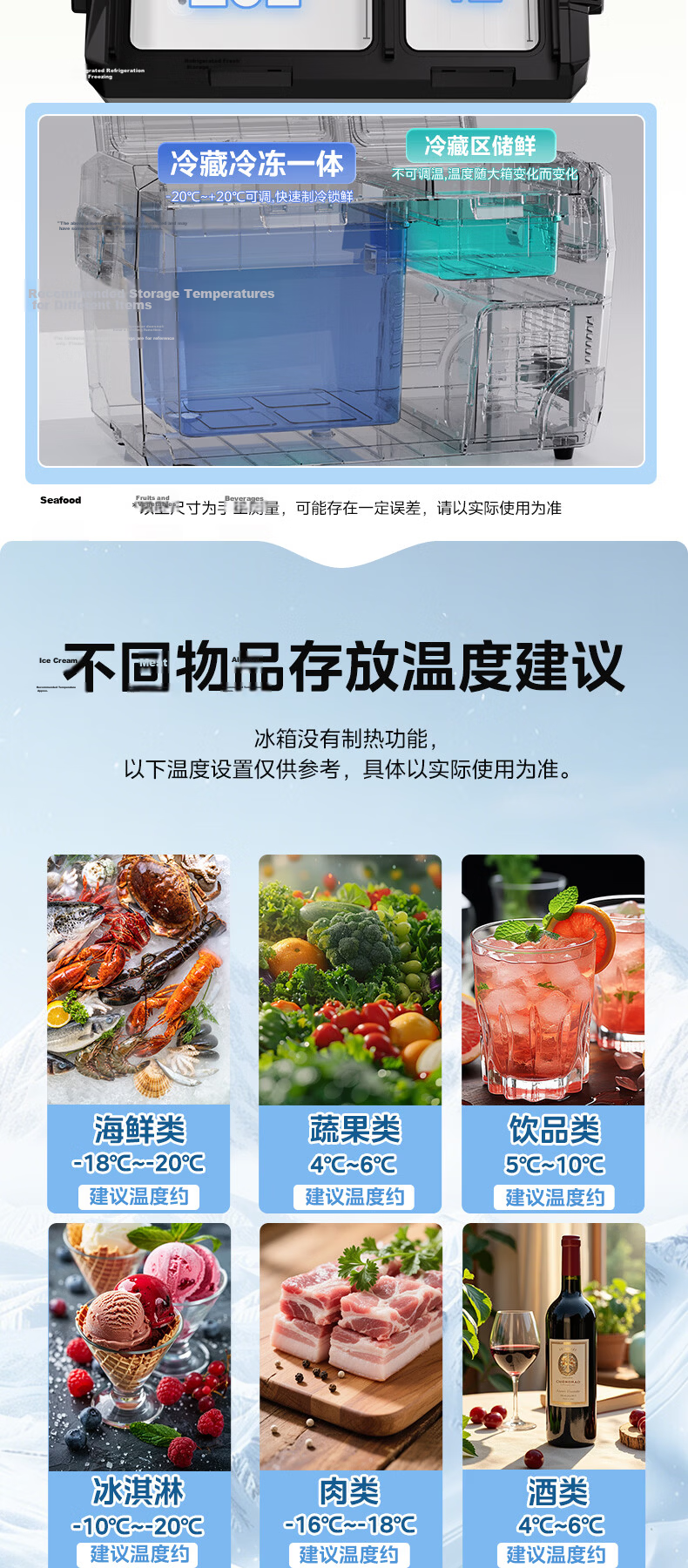 Midea Car Refrigerator, 54L Compressor, for Car And Home Use, Suitable for Trucks, Cars, Offices, Outdoor Travel, Fridge-Freezer Combinatio 8