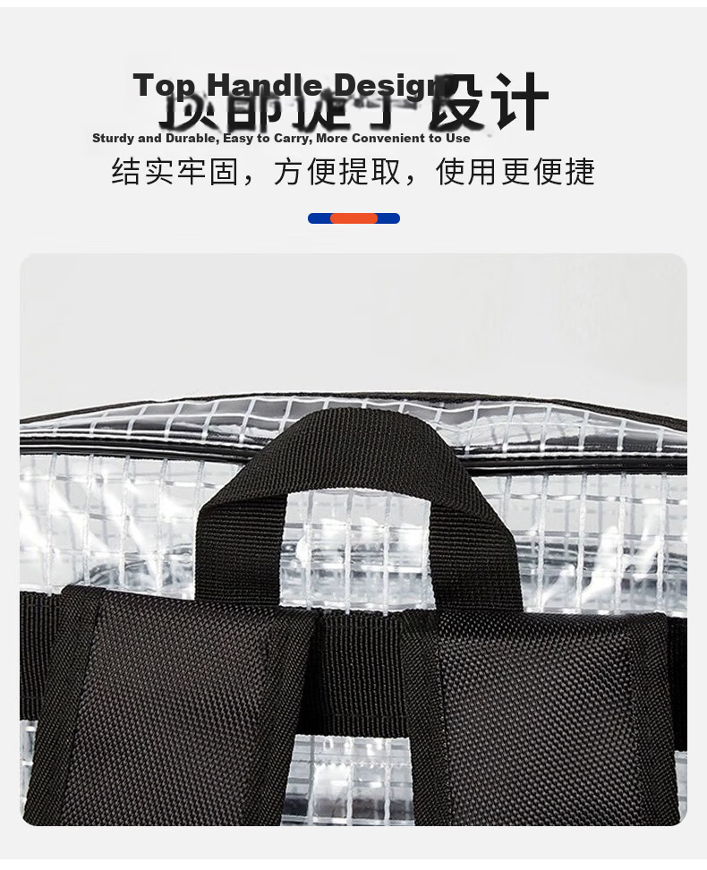 HANYANGCLEAN PVC Dust-Free Mesh Anti-Static Bag Workshop Storage Transparent Single Shoulder Tool Bag Crossbody Bag with Black Strap 17 Inch 4