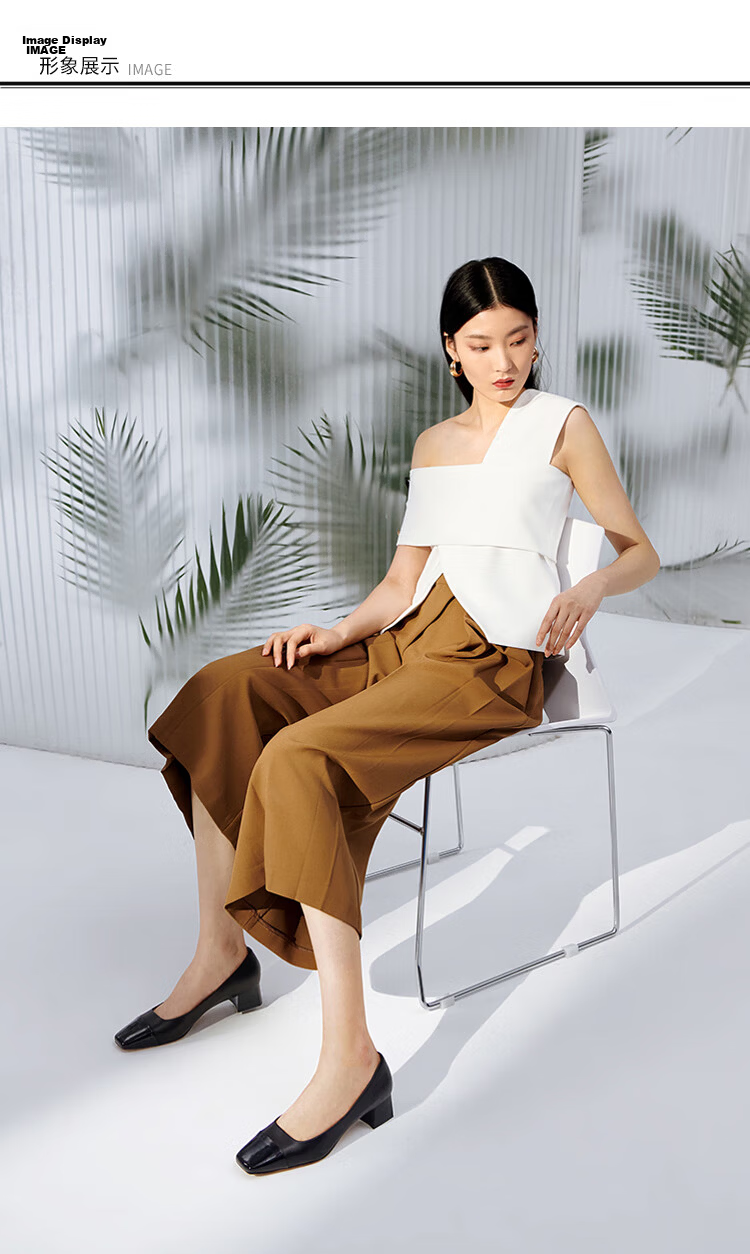 Laird & Dan 2026 Spring Summer Square Toe Colorblock Chanel Style Commuter Mid Block Heel Women's Single Shoes 5T40109 Daiwa Black BKK35 2