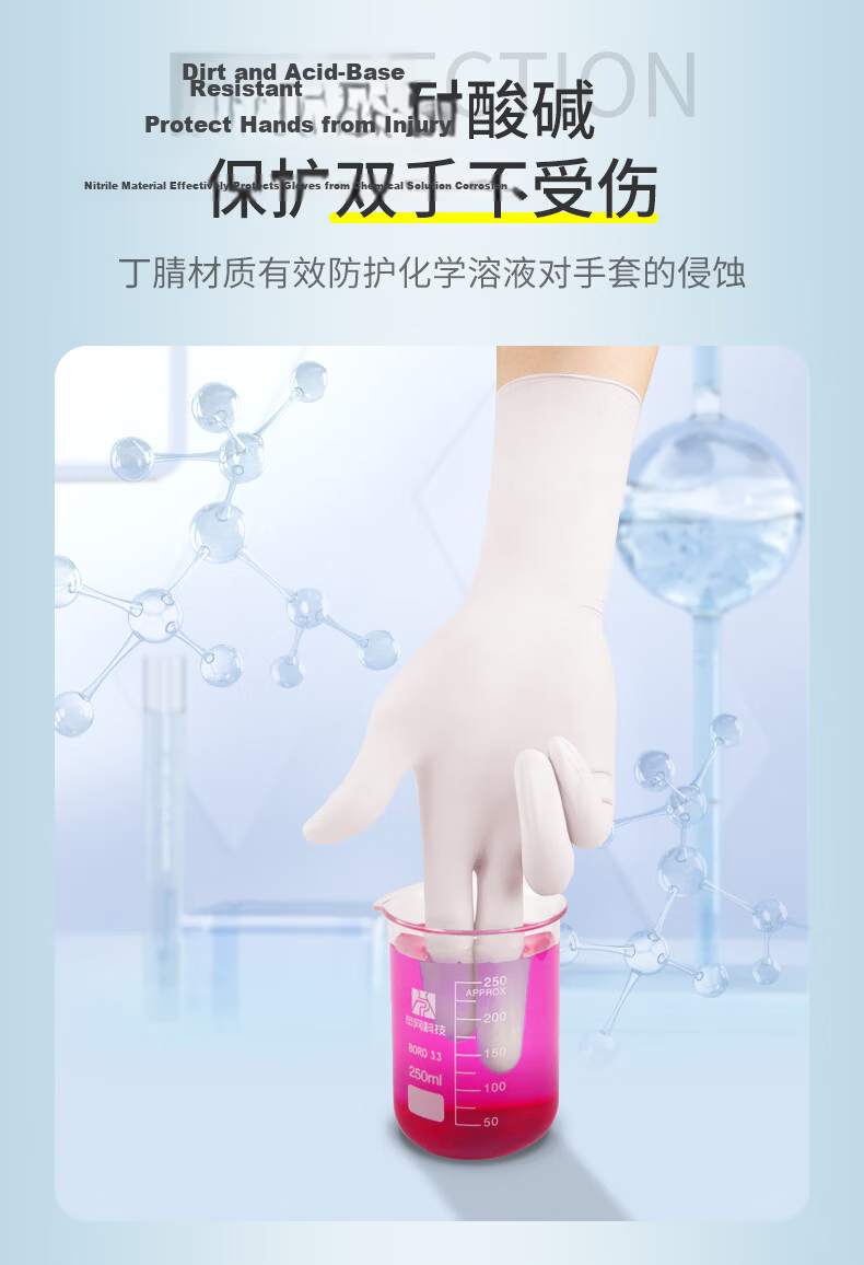 Jiazhanli Disposable Nitrile Gloves, Thickened And Durable, Industrial Laboratory Use, 30 Pieces/pack, White, Size M 3