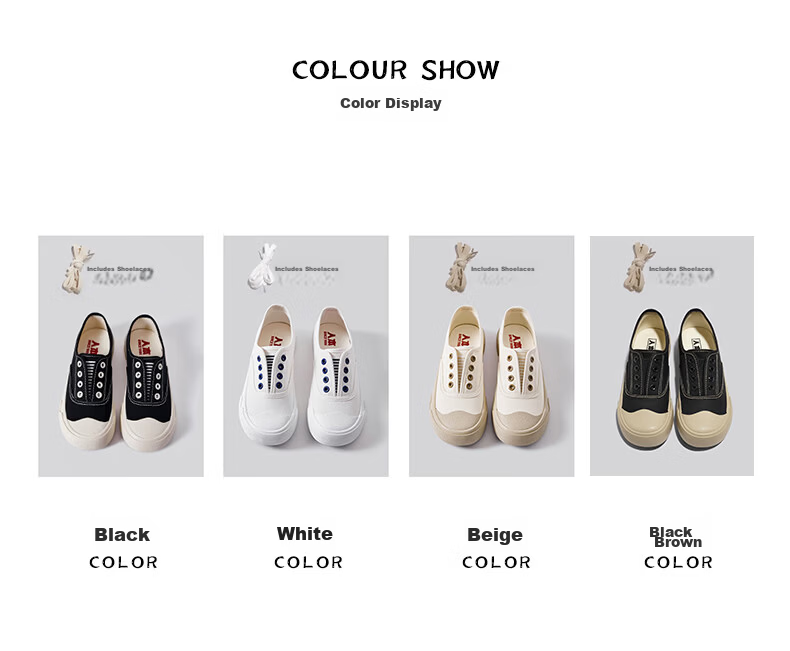Renben Official Women's Casual Canvas Shoes 2026 Spring Autumn New Breathable Elastic Band Black Size 40 5
