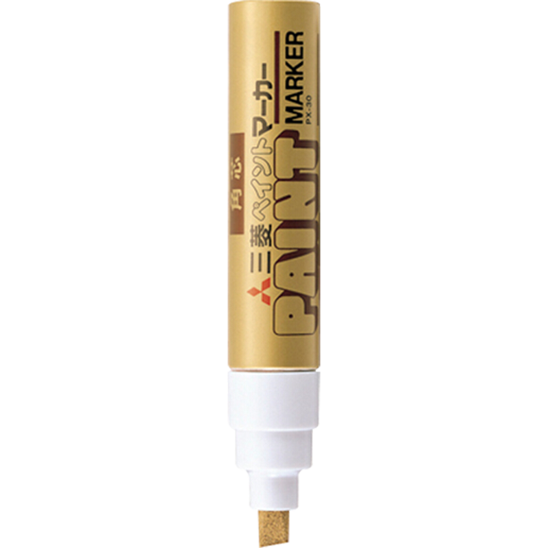 Uni Mitsubishi Paint Marker PX-30 Wide Chisel Tip Thick Oil-Based Pen (Suitable for Car Touch-Up Painting) 4.0-8.5mm Gold Single Pack