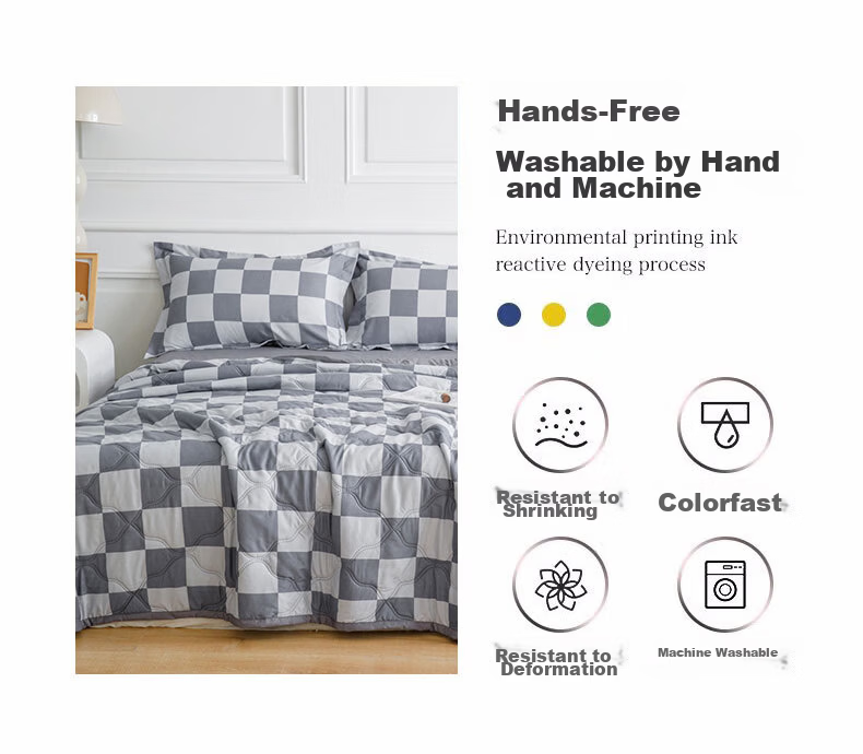 Yalu Cotton Summer Quilt, Air Conditioning Quilt, Double-Size Summer Cool Quilt, Thin Quilt for Student Dormitory And Home Use, 200*230cm, Sky Blue 9