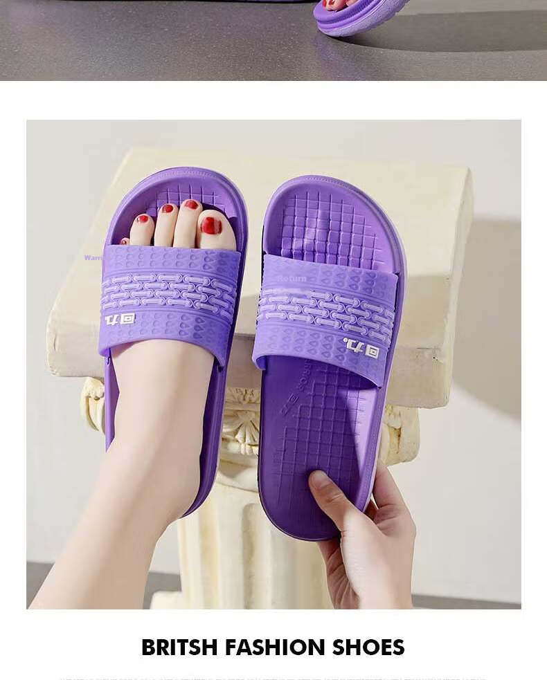 Warrior Solid Color Simple Couple Slippers Bathroom Indoor Outdoor Fashion Durable Soft Sole Outdoor Beach Sandals Men's HL01801 Black Size 41 13