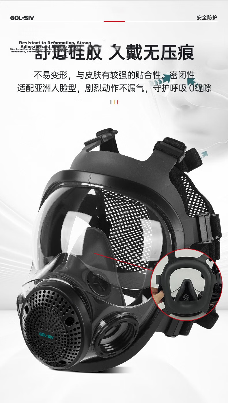 SHENGLI M6800 Full Face Gas Mask for Painting, Filter-Type Chemical Plant Respirator Mask, Class A Protection against Organic Gases/Vapors/Benzene/Toxic Gases Etc., with M6001 Filter Cartridge 9
