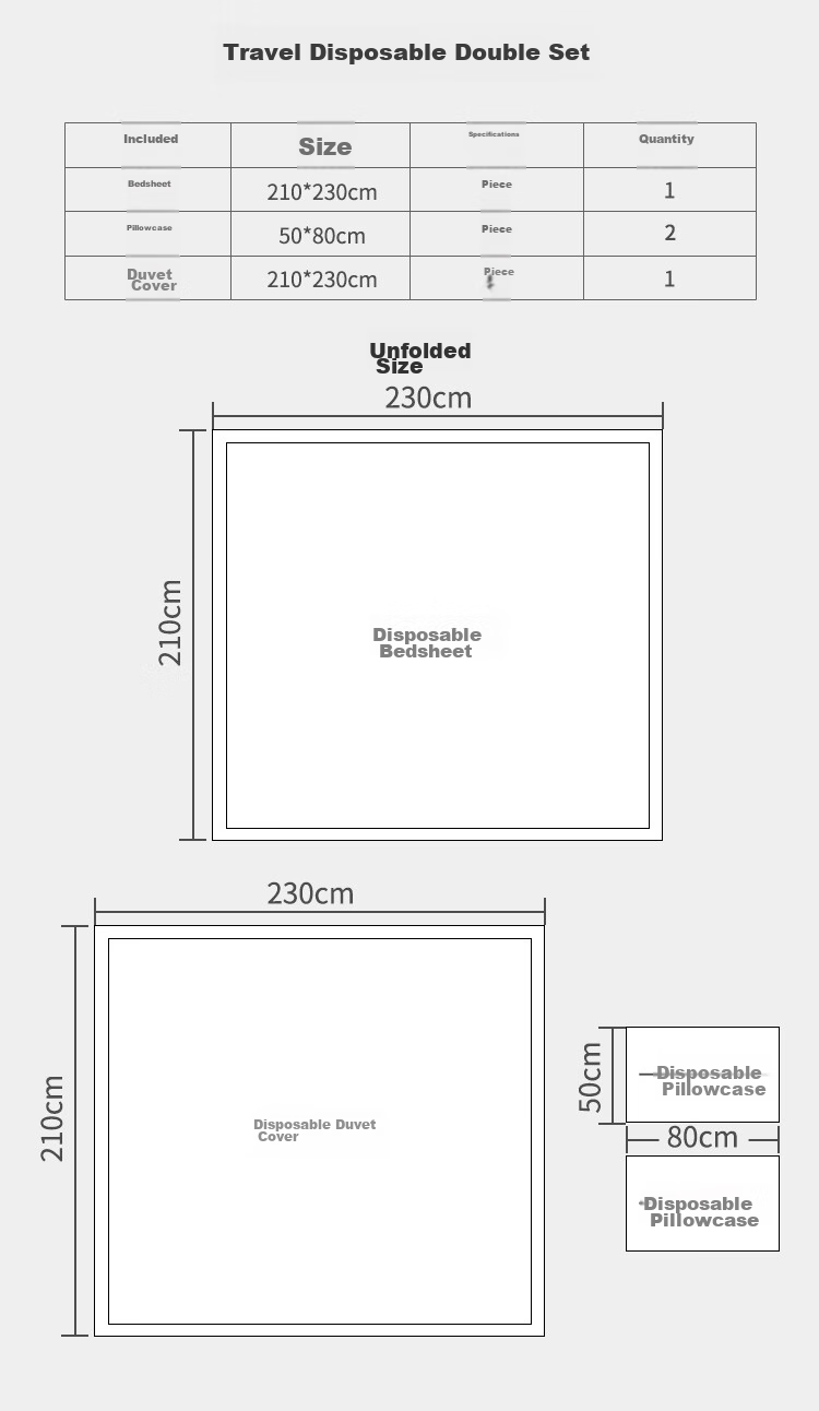 Banzheni Disposable Four-Piece Bedding Set, Thickened Travel Hotel Bed Sheet, Protective Duvet Cover, Pillowcases, Sleeping Bag, Single Large Bed Room Supplies 3