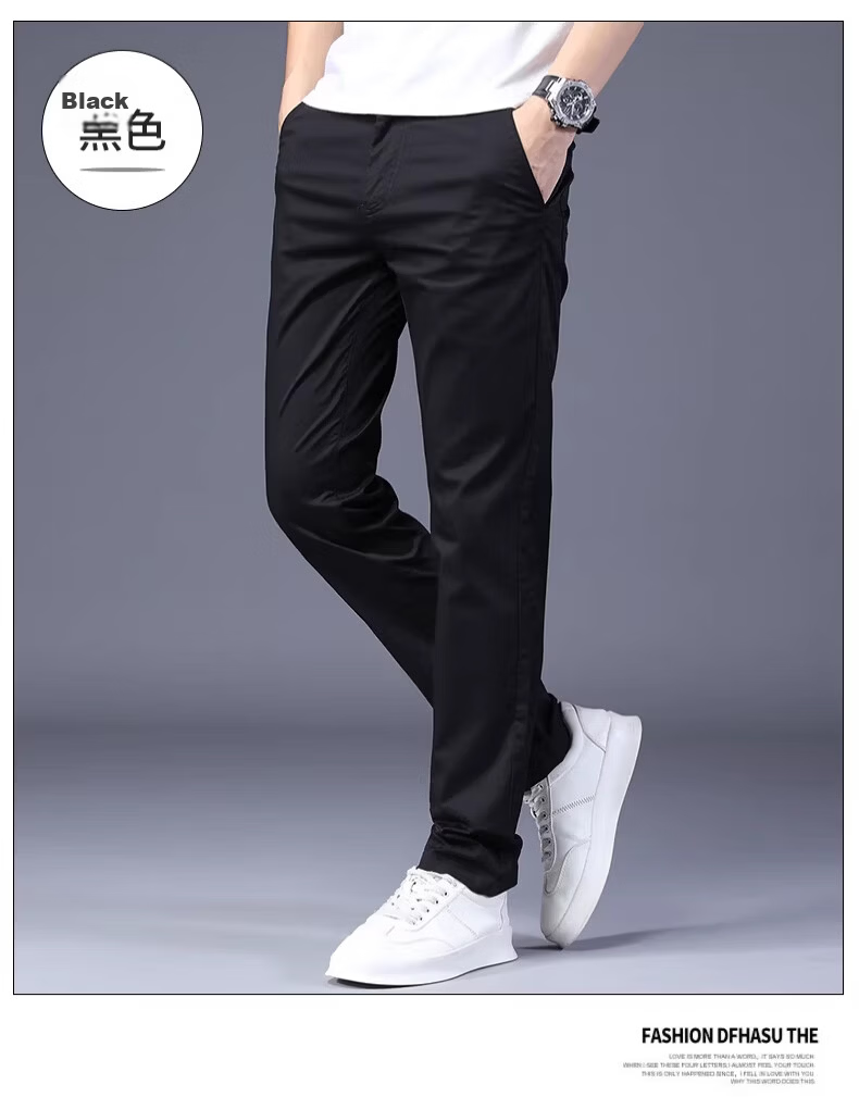 Playboy Summer Lightweight Men's Casual Pants Pure Cotton Loose Straight-Leg New Trendy Brand Versatile Stretch Trousers for Men 19