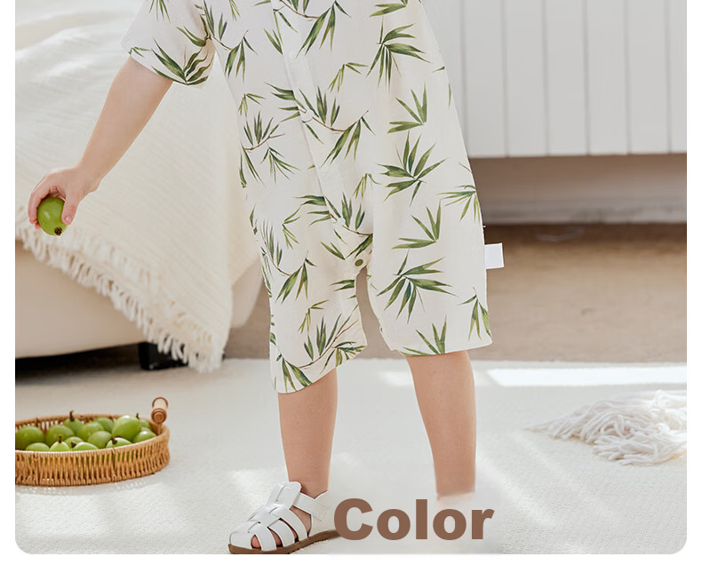 Happy Little Bear Newborn Summer Romper Lightweight Breathable Monk Suit Baby Short Sleeve Bodysuit Antibacterial Mite-Resistant Clothing 15