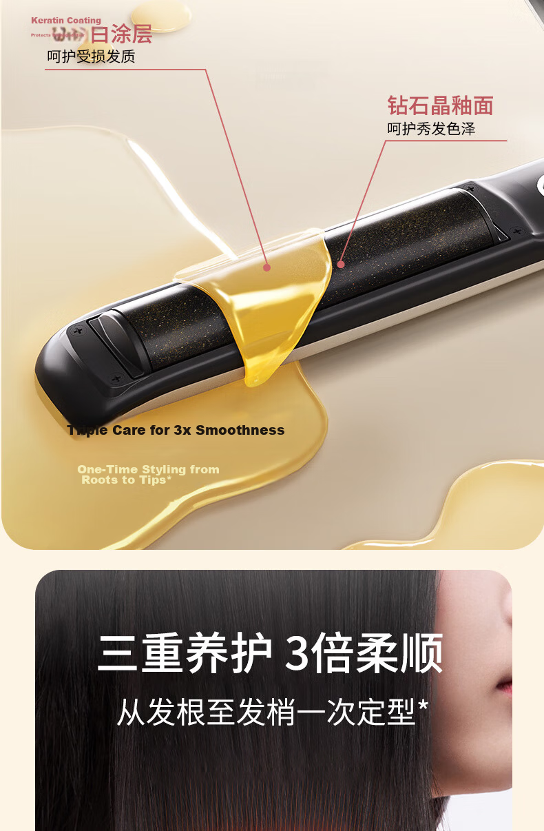 UBelle Qixi Valentine's Day Gift Curved Flat Iron 200 Million Negative Ion Hair Straightening Comb Damage-Free Bangs Straightener Volumizing Hair Curler for Women Girlfriend Wife 7
