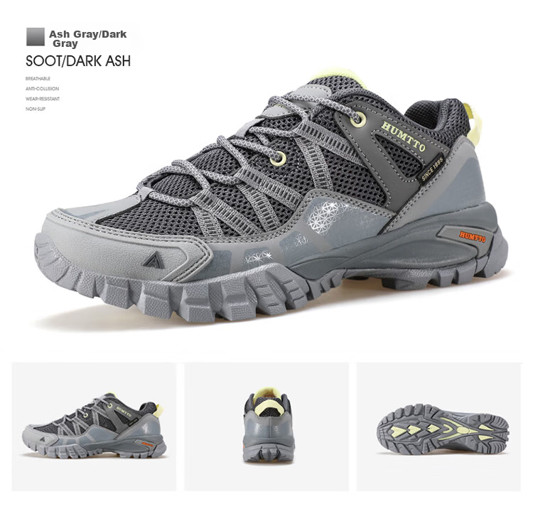 HUMTTO Summer Mesh Breathable Hiking Shoes, Large Pore Breathable Mesh, Men's Outdoor Low-Top Casual Trekking Shoes, Black, Size 40 9