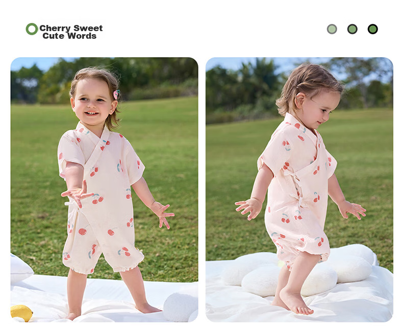 Betis Baby Clothes Summer Thin Newborn Short Sleeve Bamboo Cotton Gauze Romper Pajamas 21