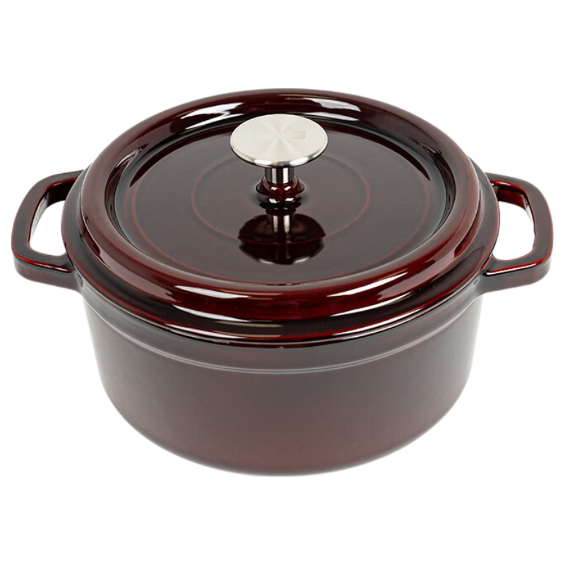 JD Original Enamel Pot, Cast Iron Soup Pot Stew Pot, Micro-Pressure Seafood Pot, Cooking Pot, Soup Pot, Housewarming Gift, 22cm Coral Red