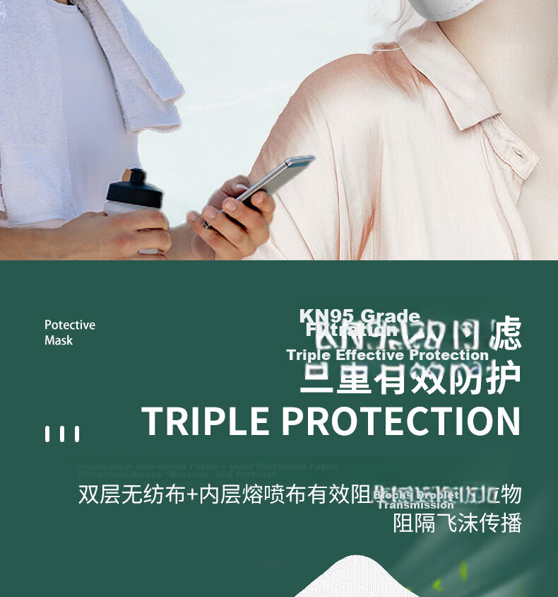 Honeywell KN95 Mask HMS-FM-01 20pcs/Box Individually Packaged Low Resistance Comfortable Lightweight 3D Design Anti-Haze Dust PM2.5 Protection 7