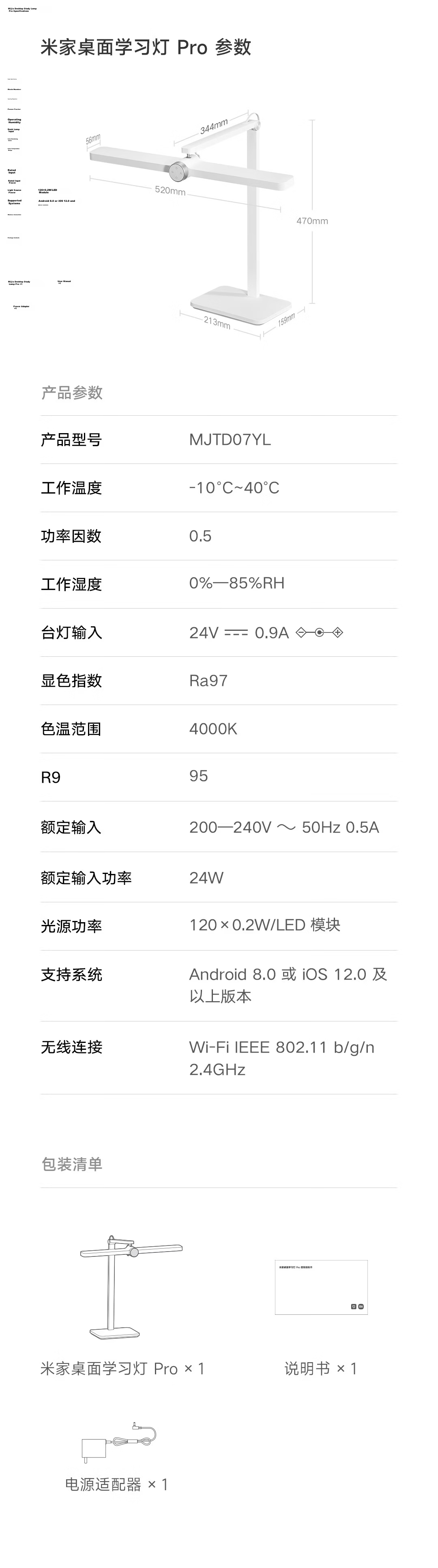 Mijia Desktop Study Lamp Pro Xiaomi 5A Grade Full-Spectrum Eye Protection Smart Human Sensor Children's Desk Lamp 10
