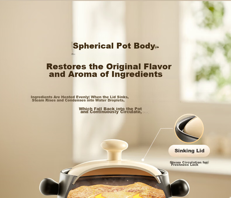 SUPOR Ceramic Casserole Pot for Soup And Stewing, New Health Pot, 4.5L Capacity, Heat-Resistant And Crack-Resistant 12