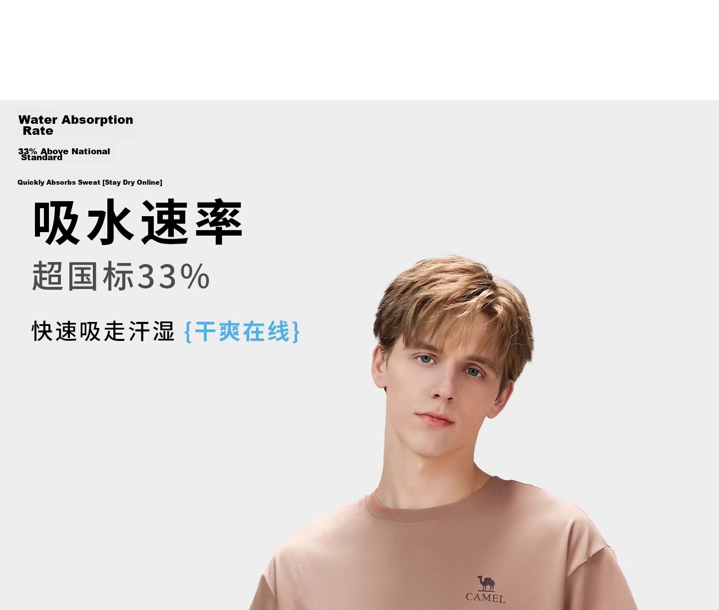 CAMEL Outdoor Quick-Dry T-Shirt Unisex Spring Summer 2026 Short Sleeve Breathable Sweat-Absorbing Cotton Hiking Mountaineering Sports Top 9032 3