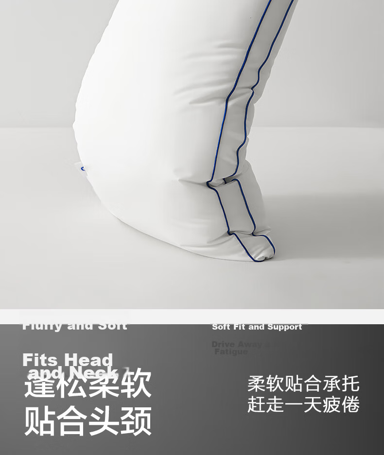 HLA Fiber Pillow Core Home Set of 2 Hotel Neck Support Pillows Adult Sleeping Special 3D Low Pillow 48*74cm 8