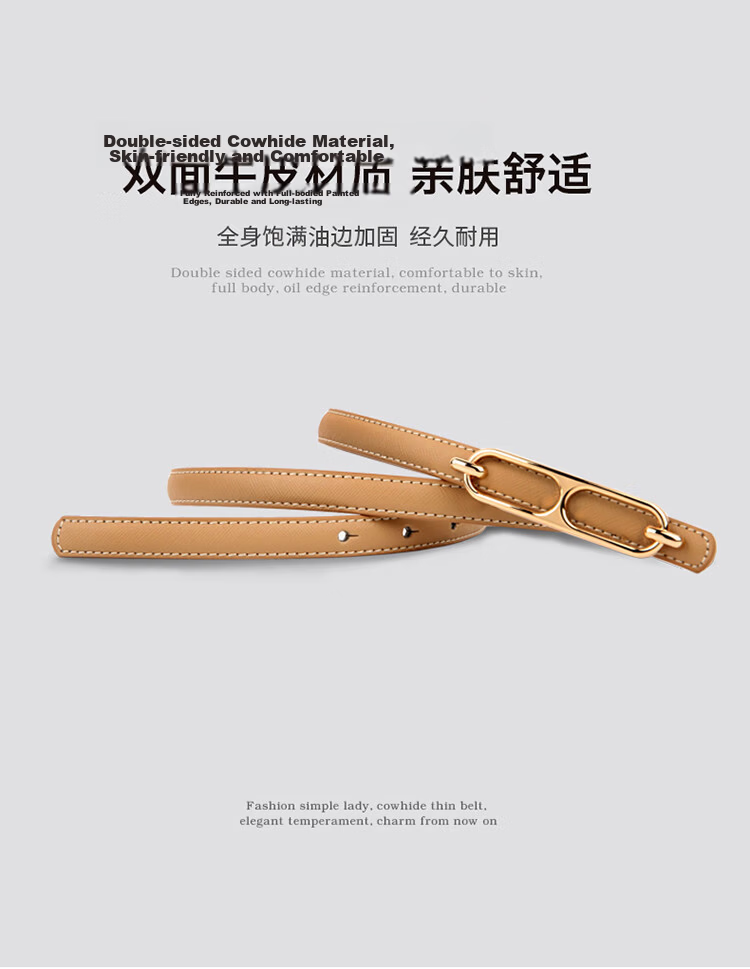 CARTELO Women's Leather Belt, Korean-Style Decorative Casual Cowhide Waistband, Simple Versatile Pin Buckle Trouser Belt, Girlfriend Gift 8