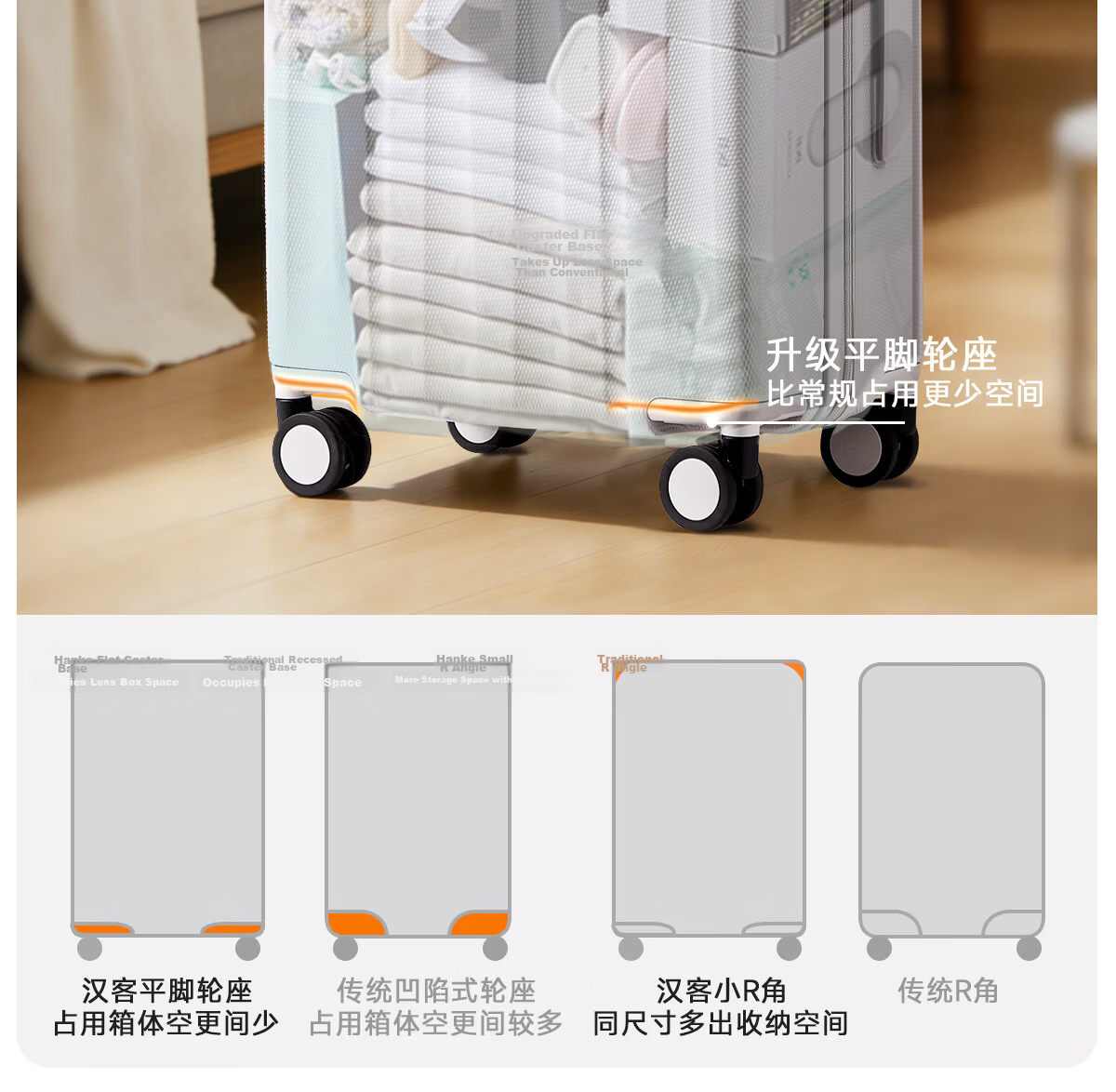 Hanke Luggage Trolley Travel Suitcase Large Capacity Unisex Student Password Lock 29-inch Eco-friendly Gray 6th Generation Upgrade 17