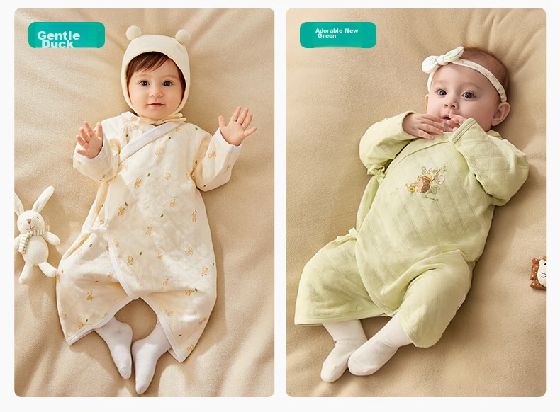 PurCotton Baby Clothes, Pure Cotton Newborn Onesie, Infant All-Season Gauze Butterfly Suit, Dreamy Hot Air Balloon Pattern, Size 66 27