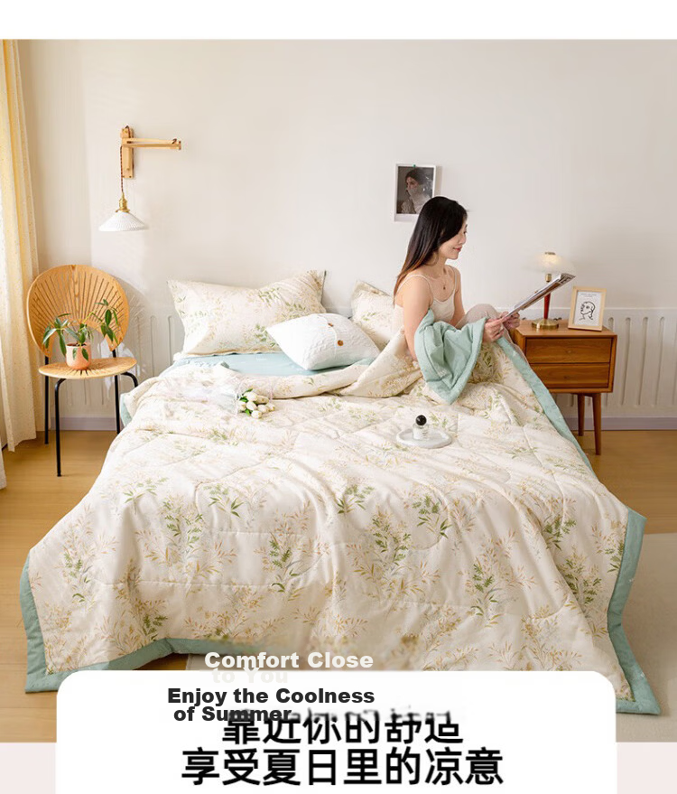 Hengyuanxiang Summer Cooling Quilt, Class A Antibacterial Thin Blanket, 200x230cm, Washable Air Conditioning Quilt, Double Summer Quilt, Spring And Autumn Quilt Insert 3