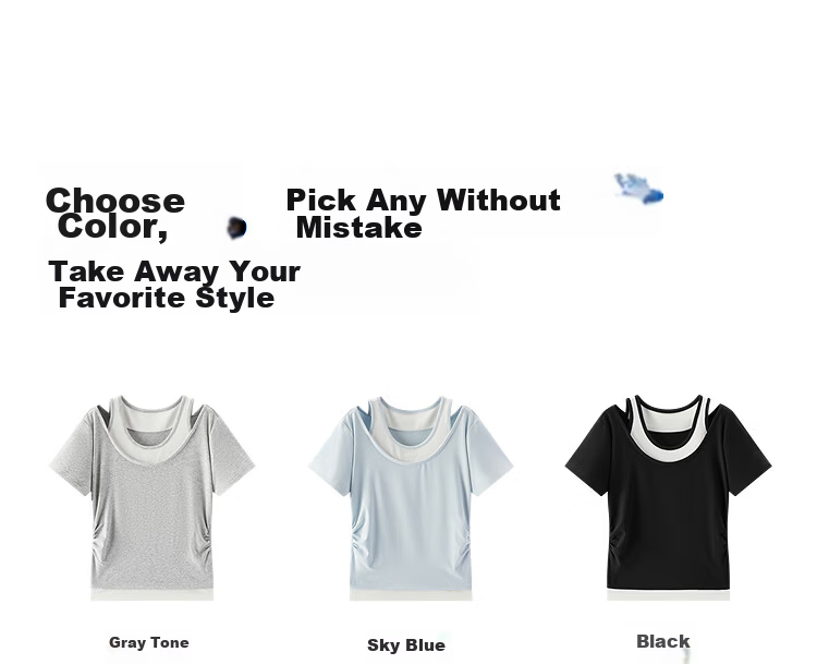 Semir Mall Style | Women's Summer Short Sleeve T-Shirt, Short Slim Fit, Fake Two-Piece, 2026 Versatile Slimming 101326100042 20