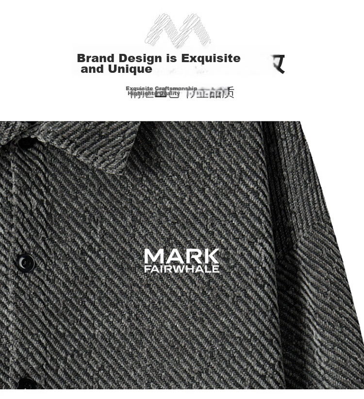 MARK FAIRWHALE Men's Spring Autumn Textured Casual Cardigan Jacket Loose Fit Top Dark Gray 4XL 6