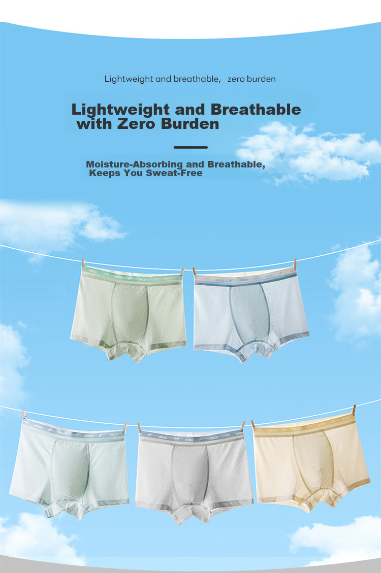 Hongdou Teen Boys Development Period Summer Boxer Briefs 10A Antibacterial Ice Silk Breathable Cool Underwear for Older Children 6