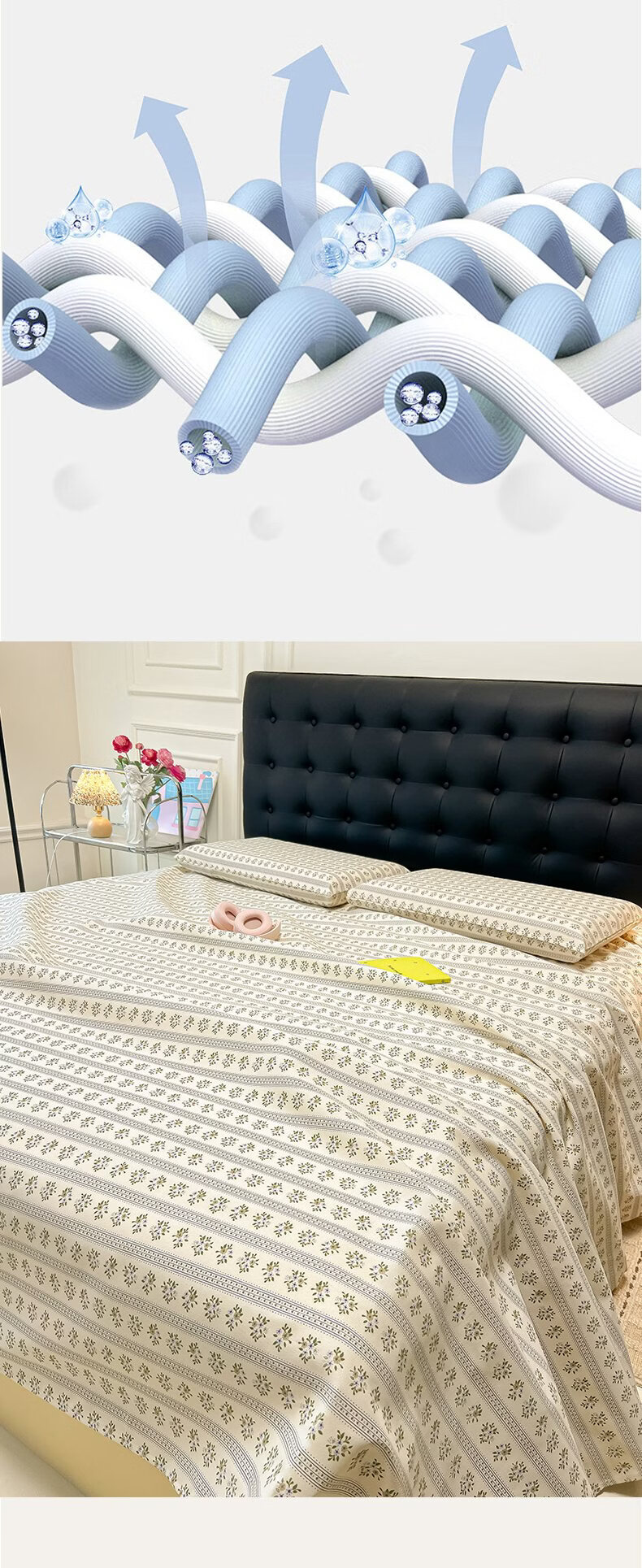 Hongdou Class A Coarse Cloth Bed Sheet Three-Piece Set Non-Cotton Thick Mattress Cover Single Quilt Cover Bedspread 230*240cm Lanxiang 7