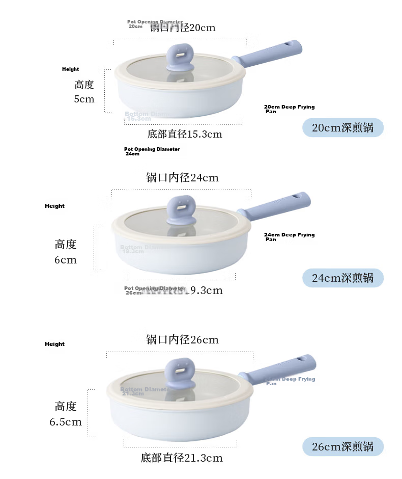 Carote 26cm Maifan Stone Non-Stick Flat Frying Pan Steak Pan Household Pancake Pan Small Egg Frying Pan Induction Cooker Compatible 25